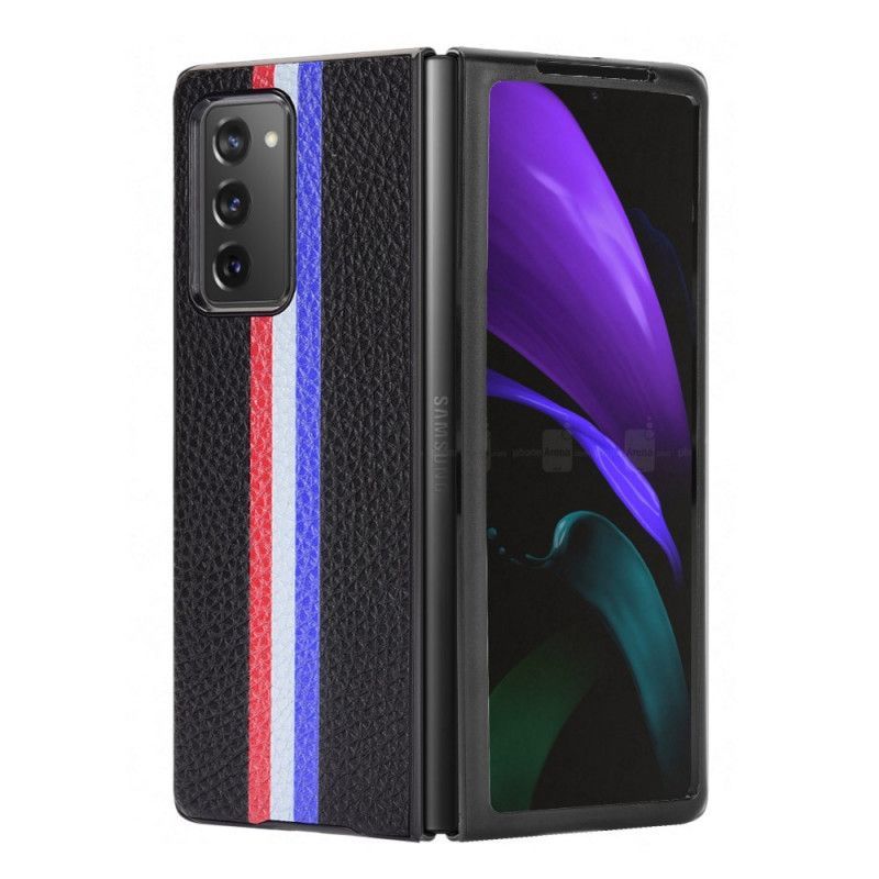 Kryt Samsung Galaxy Z Fold 2 Trikolorní Liči Imitace Kůže