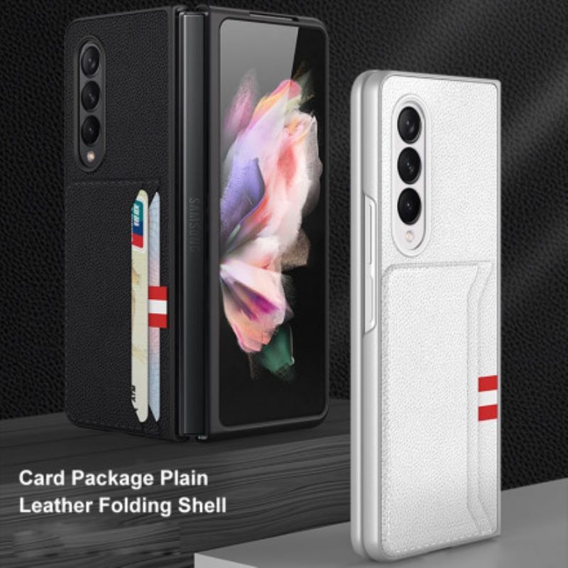 Kryt Samsung Galaxy Z Fold 3 5g Tkaný Kožený Držák Na Karty Gkk