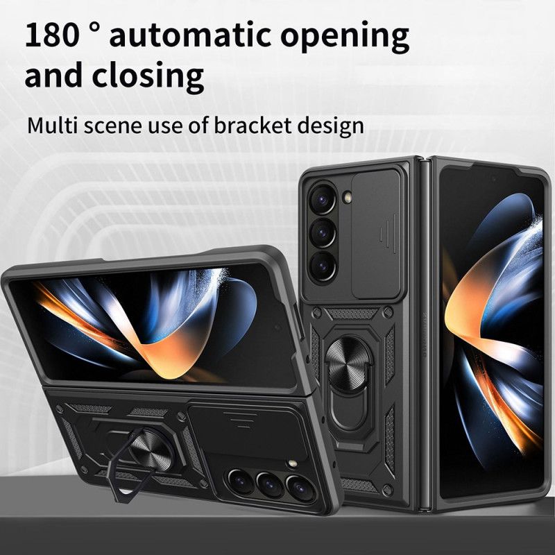 Kryt Samsung Galaxy Z Fold 7 Držák Na Prsten A Posuvný Kryt Fotoaparátu