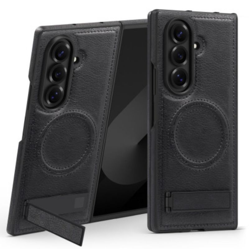 Kryt Samsung Galaxy Z Fold 7 Kožený Efekt A Stojánek Magsafe