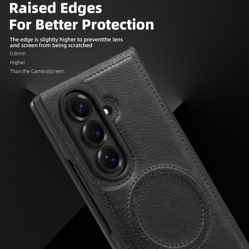 Kryt Samsung Galaxy Z Fold 7 Kožený Efekt A Stojánek Magsafe