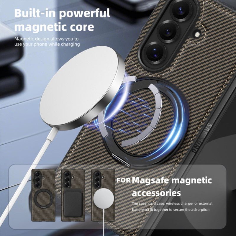 Kryt Samsung Galaxy Z Fold 7 Magnetické Texturované Uhlíkové Vlákno