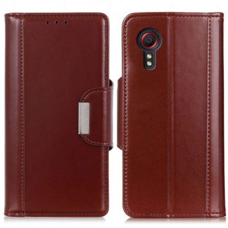 Kryt Z Umělé Kůže Samsung Galaxy Xcover Se Stříbrnou Sponou