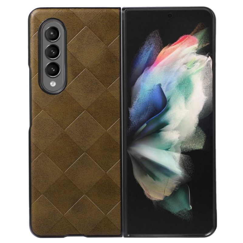 Kryty Na Mobil Na Samsung Galaxy Z Fold 4 Kostkovaný Vzor Imitace Kůže
