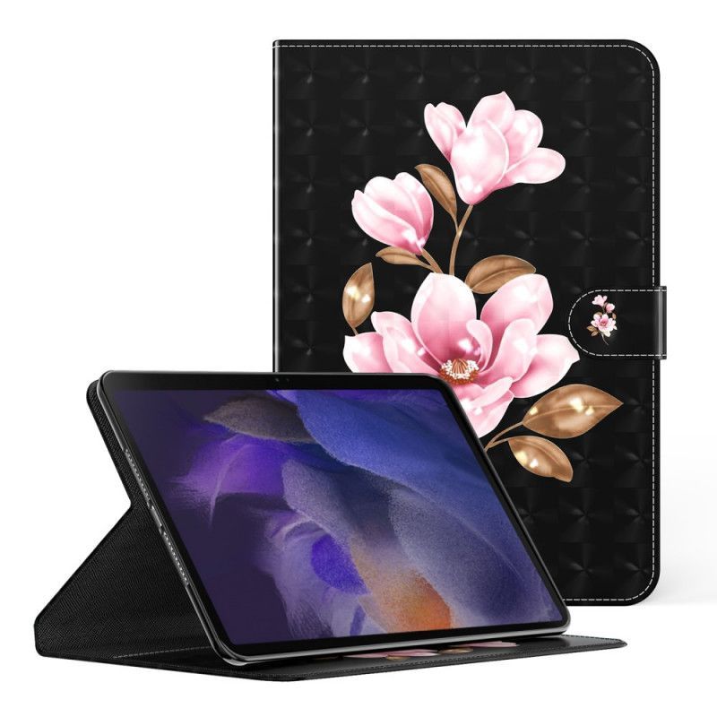Obal Z Umělé Kůže Peněženková Pouzdra Samsung Galaxy Tab A8 (2021) Stromové Květiny