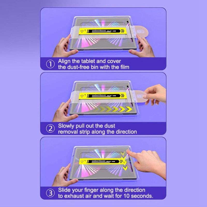 Ochranná Fólie Z Tvrzeného Skla Pro Samsung Galaxy Tab S10 Lite / S10 Fe / S9 / S9 Fe / S8 / S7 Hd S Nástrojem Pro Odstraňování Prachu