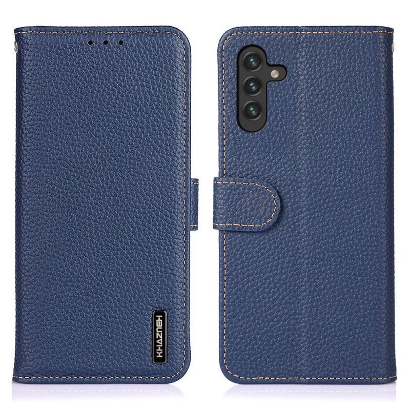 Peněženková Pouzdra Na Samsung Galaxy A13 5g Pravá Litchi Khazneh Rfid Kůže