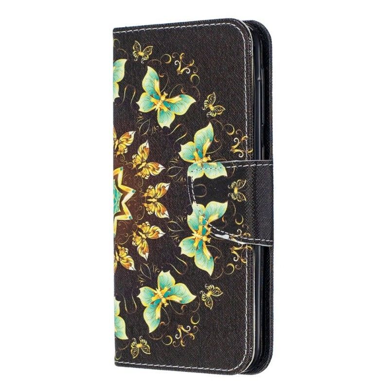 Peněženková Pouzdra Na Samsung Galaxy A20e Motýlí Mandala