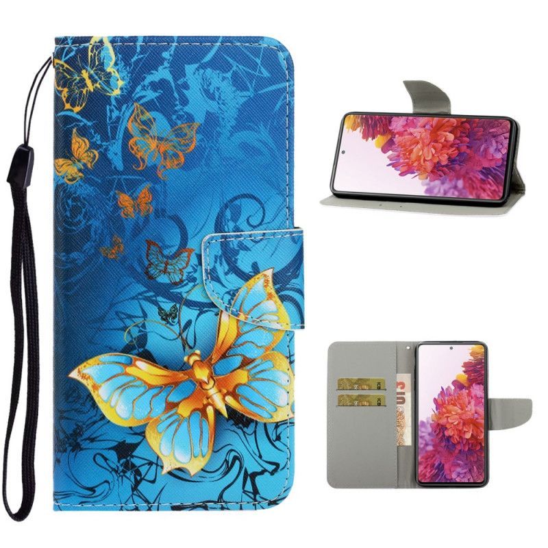 Peněženková Pouzdra Na Samsung Galaxy S20 Fe Varianty Motýlího Řemínku