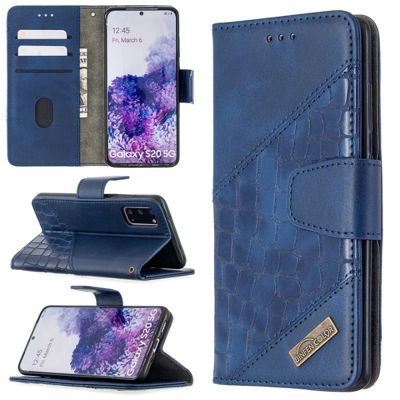 Peněženková Pouzdra Na Samsung Galaxy S20 Klasický Efekt Krokodýlí Kůže