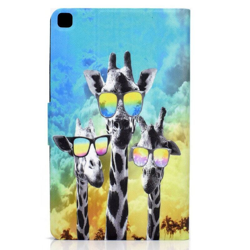 Peněženková Pouzdra Na Samsung Galaxy Tab A7 Lite Funky Žirafy