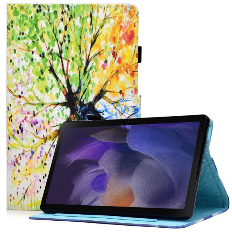 Peněženková Pouzdra Na Samsung Galaxy Tab A8 (2021) Akvarelový Strom
