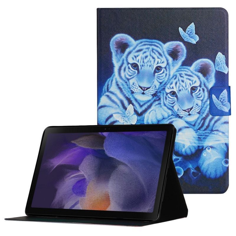 Peněženková Pouzdra Na Samsung Galaxy Tab A8 (2021) Tygři