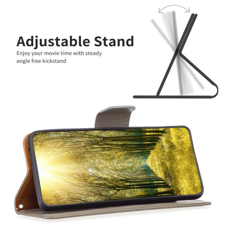 Peněženková Pouzdra Samsung Galaxy A15 Kožený Styl Litchi S Páskem