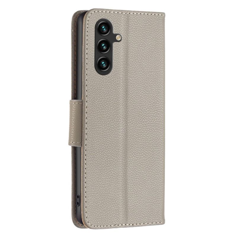 Peněženková Pouzdra Samsung Galaxy A15 Kožený Styl Litchi S Páskem