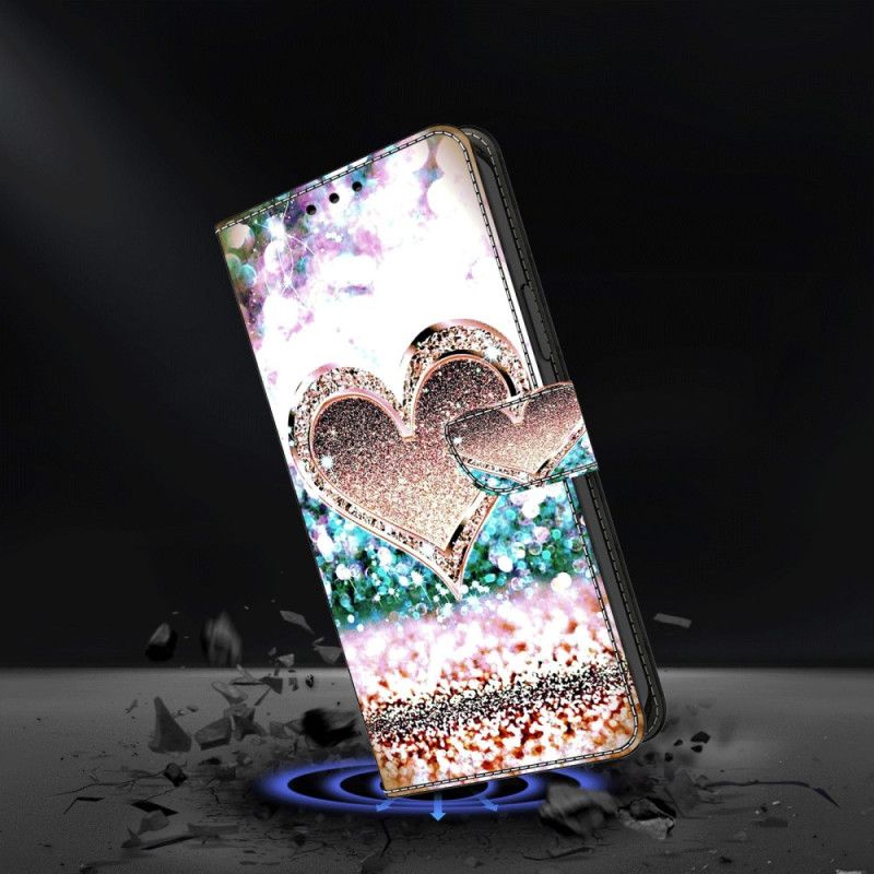 Peněženková Pouzdra Samsung Galaxy A15 Kryty Na Mobil Diamantové Srdce