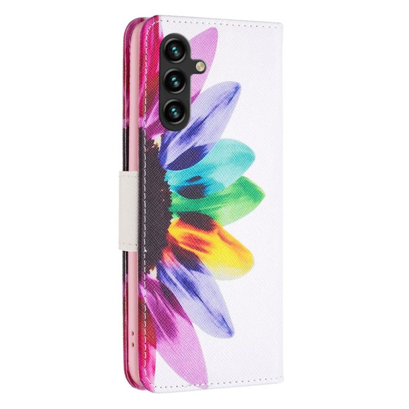 Peněženková Pouzdra Samsung Galaxy A15 Květina Akvarelu