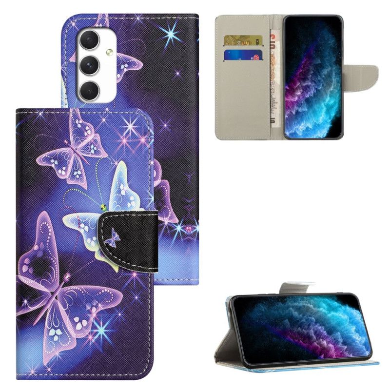 Peněženková Pouzdra Samsung Galaxy A16 5g Kryty Na Mobil Jiskřiví Motýli