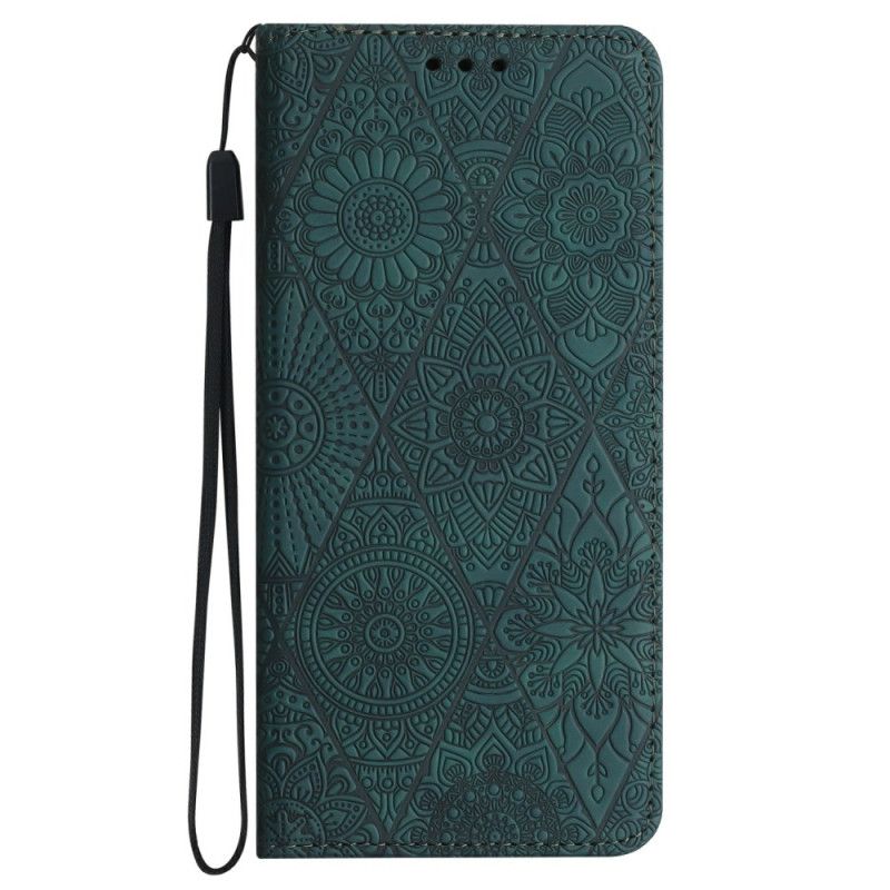 Peněženková Pouzdra Samsung Galaxy A16 5g Kryty Na Mobil Květinový Vzor A Popruh