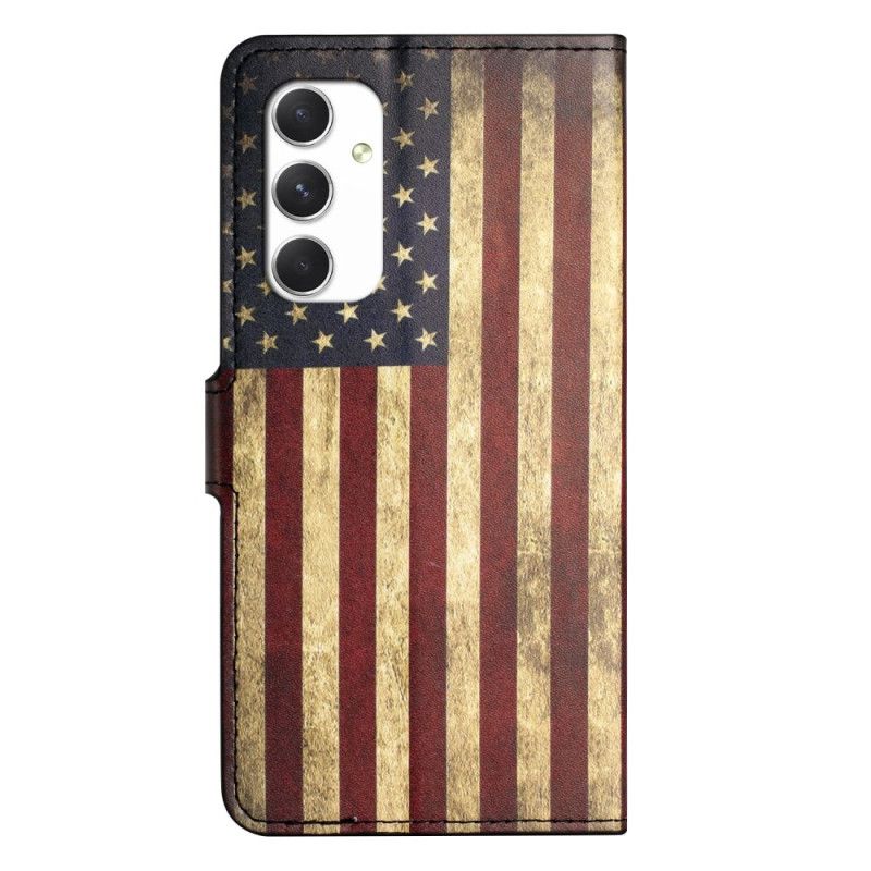 Peněženková Pouzdra Samsung Galaxy A16 5g Kryty Na Mobil Vintage Americká Vlajka
