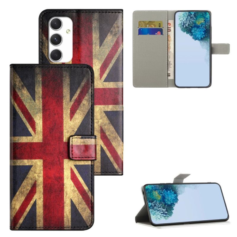Peněženková Pouzdra Samsung Galaxy A16 5g Kryty Na Mobil Vintage Anglická Vlajka