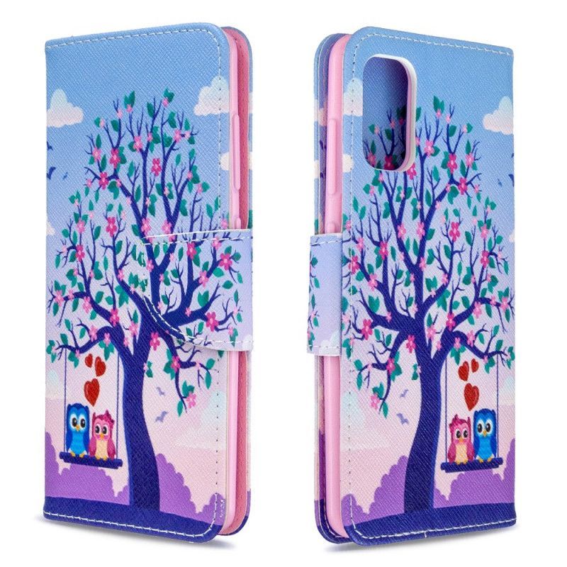 Peněženková Pouzdra Samsung Galaxy A41 Sovy Na Houpačce