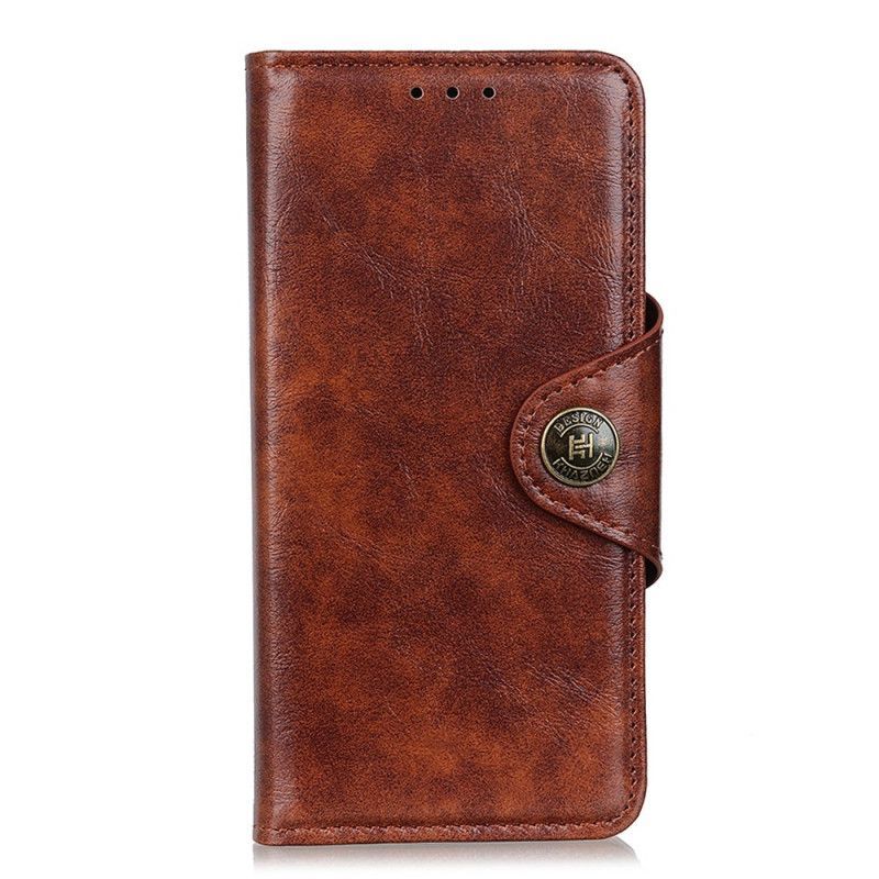 Peněženková Pouzdra Samsung Galaxy A71 Vintage Knoflík Z Imitace Kůže