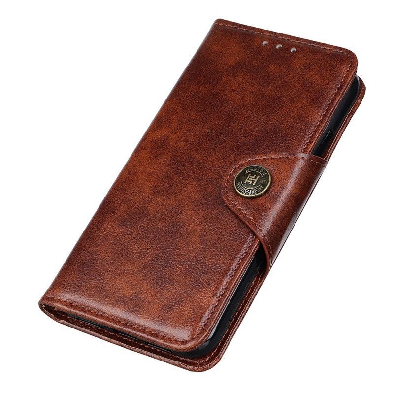 Peněženková Pouzdra Samsung Galaxy A71 Vintage Knoflík Z Imitace Kůže