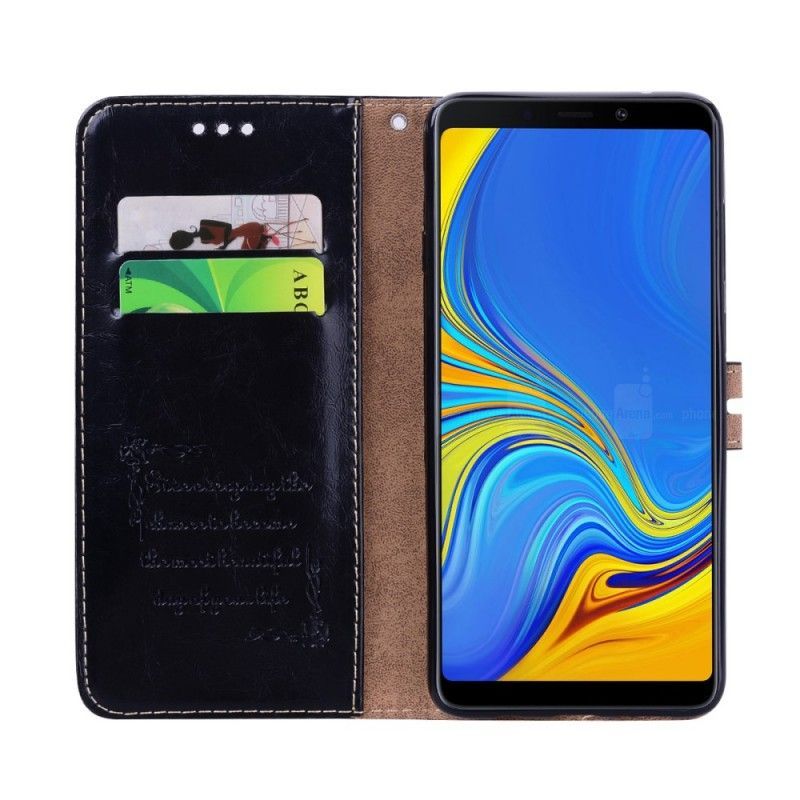 Peněženková Pouzdra Samsung Galaxy A9 Vintage Kožený Efekt