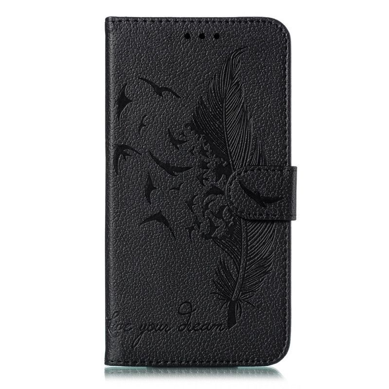 Peněženková Pouzdra Samsung Galaxy M21 Umělá Kůže Žij Svůj Sen