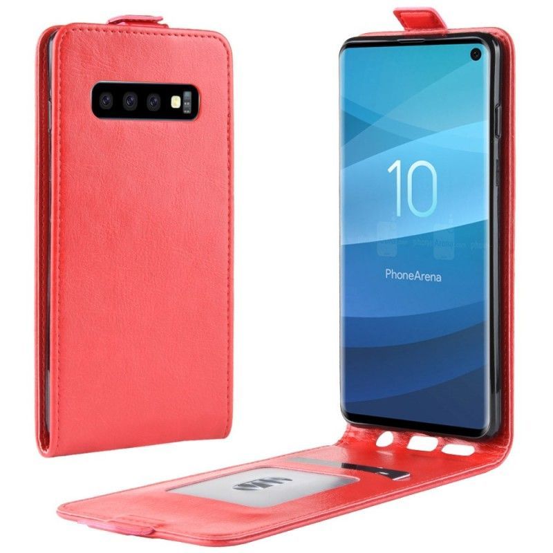 Peněženková Pouzdra Samsung Galaxy S10 Efekt Skládací Kůže