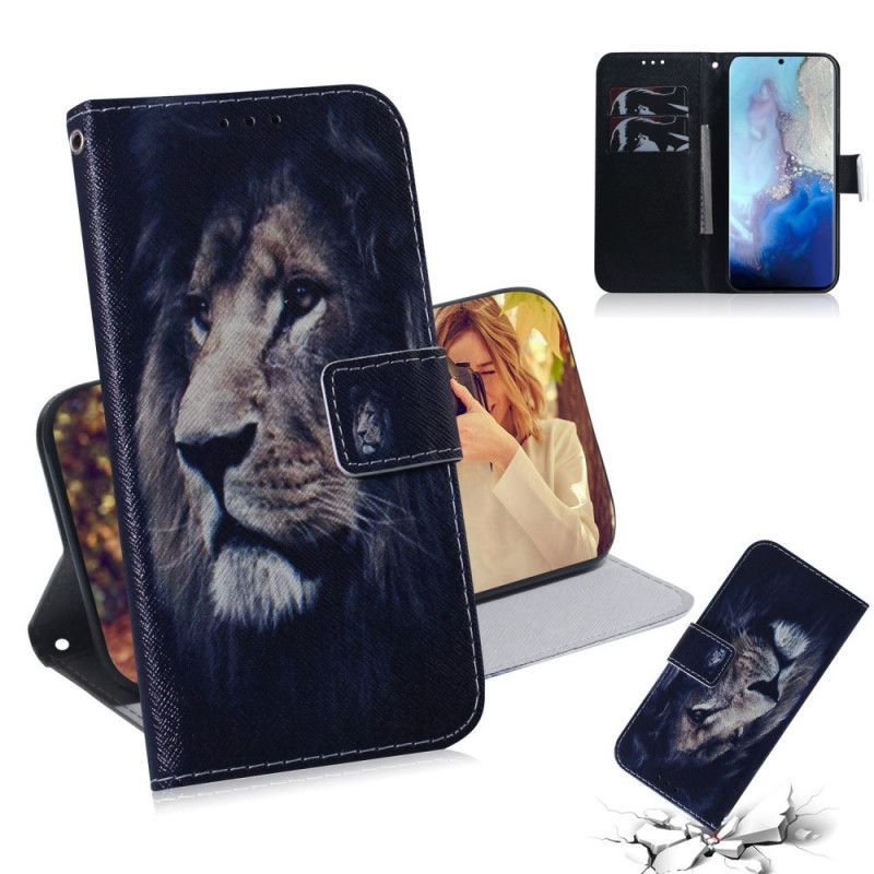 Peněženková Pouzdra Samsung Galaxy S20 Snící Lev