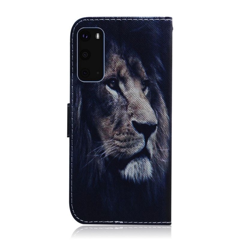 Peněženková Pouzdra Samsung Galaxy S20 Snící Lev