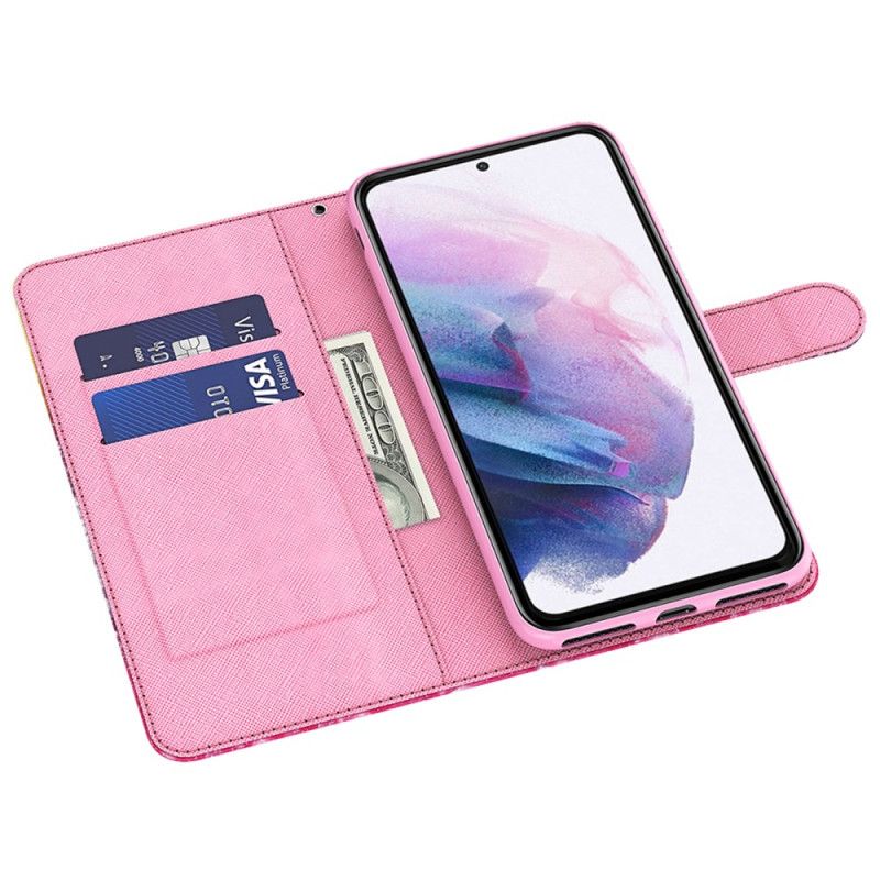 Peněženková Pouzdra Samsung Galaxy S24 5g Kryty Na Mobil Červený Strom S Popruhem
