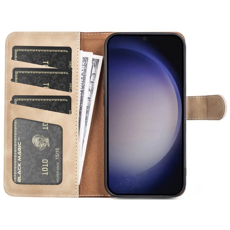 Peněženková Pouzdra Samsung Galaxy S24 5g Kryty Na Mobil Dvoubarevný Design
