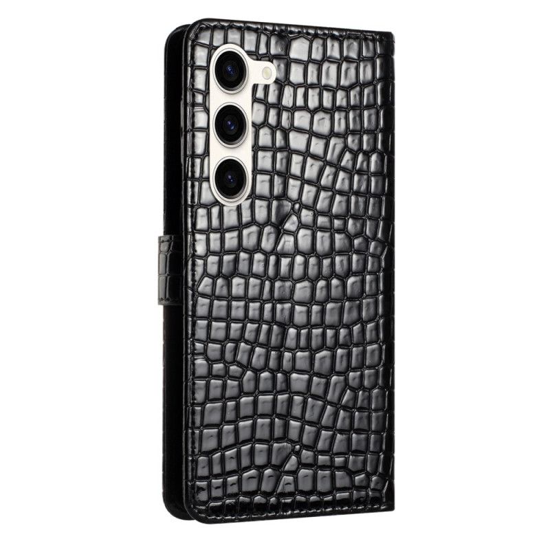 Peněženková Pouzdra Samsung Galaxy S24 5g Kryty Na Mobil Krokodýlí Textura A Popruh