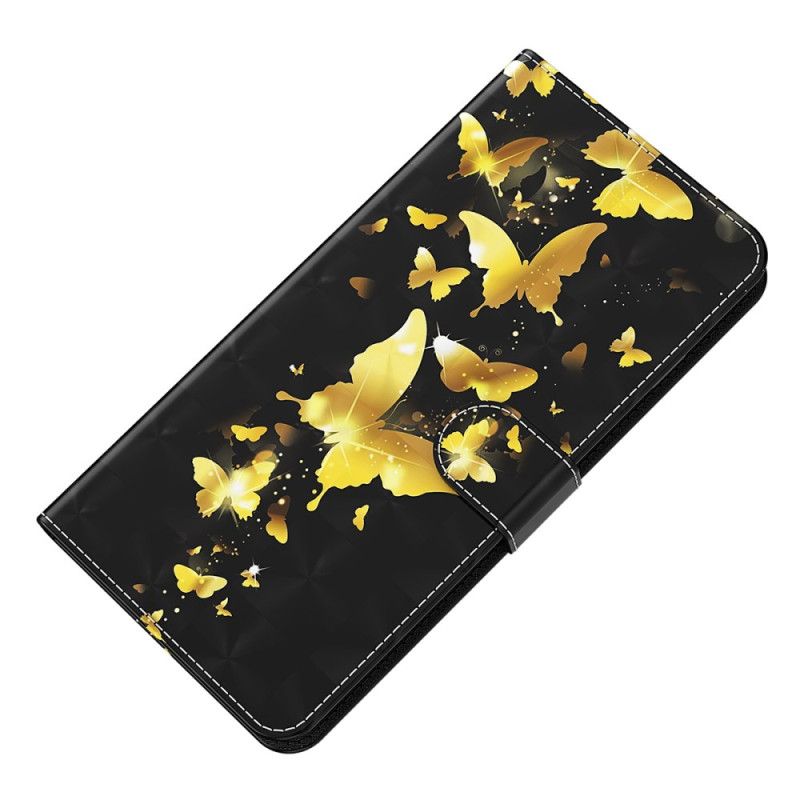 Peněženková Pouzdra Samsung Galaxy S24 5g Zlatí Motýli
