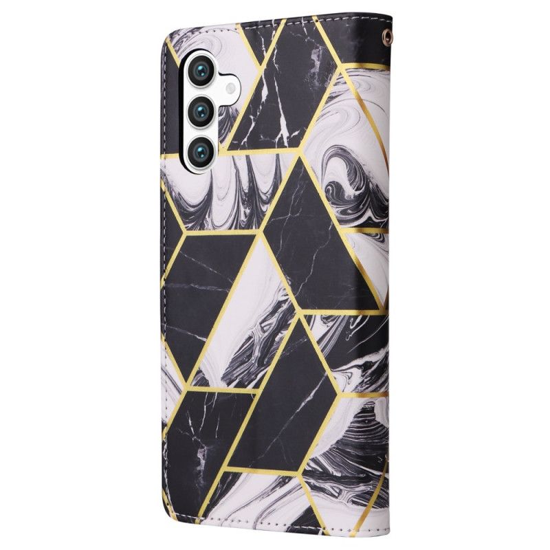 Peněženková Pouzdra Samsung Galaxy S24 Plus 5g Kryty Na Mobil Mramorový Potisk S Páskem