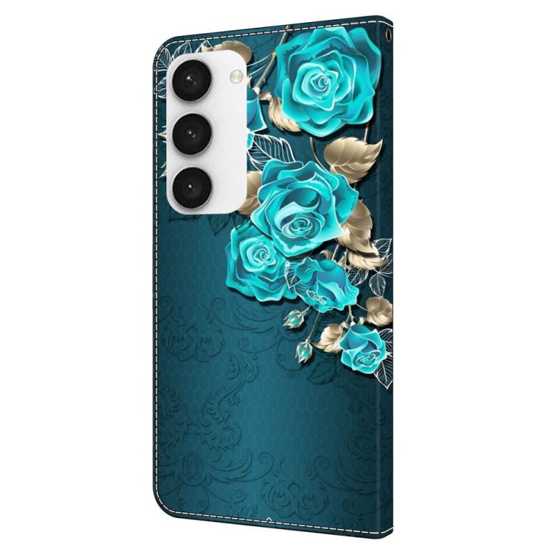 Peněženková Pouzdra Samsung Galaxy S24 Plus 5g Modré Růže