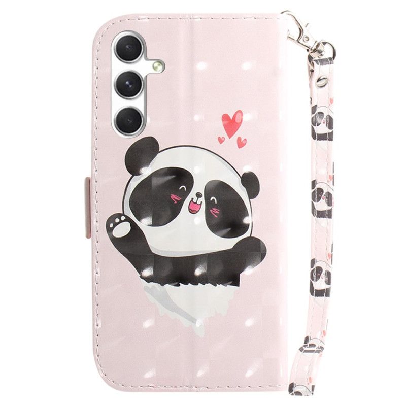 Peněženková Pouzdra Samsung Galaxy S24 Plus 5g Panda Love S Popruhem