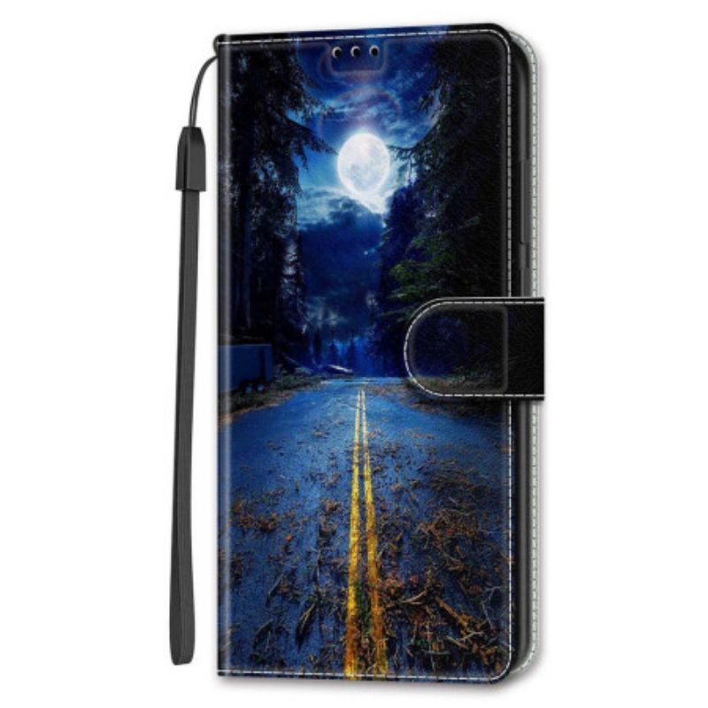 Peněženková Pouzdra Samsung Galaxy S24 Ultra 5g Noční Cesta V Lanière