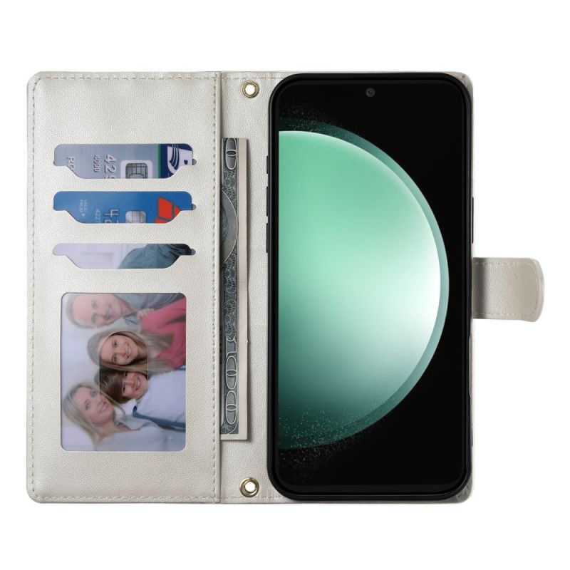 Peněženková Pouzdra Samsung Galaxy S25 Fe Kryty Na Mobil Prošívaná Peněženka S Popruhy