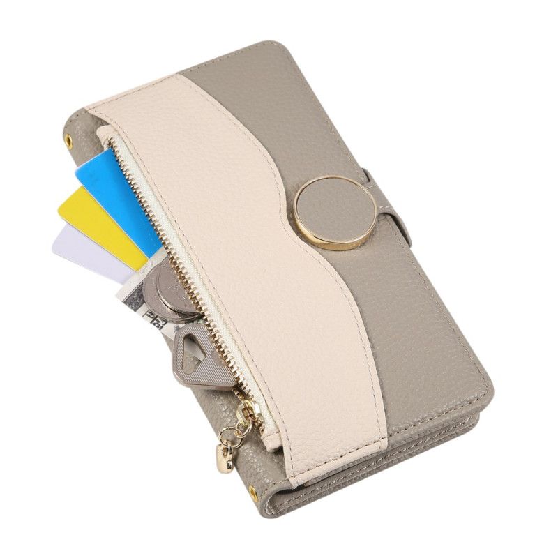 Peněženková Pouzdra Samsung Galaxy S26 Kryty Na Mobil Dvoubarevná Peněženka Na Zip
