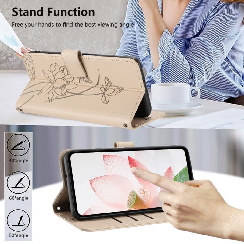 Peněženková Pouzdra Samsung Galaxy S26 Kryty Na Mobil Lotosový Vzor S Popruhem