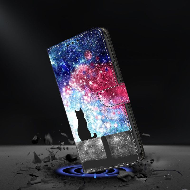 Peněženková Pouzdra Samsung Galaxy S26 Plus Kryty Na Mobil Kočka Na Hvězdné Obloze
