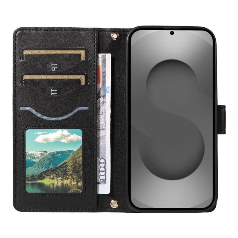 Peněženková Pouzdra Samsung Galaxy S26 Ultra Prošívané S Popruhem A Ramenním Popruhem