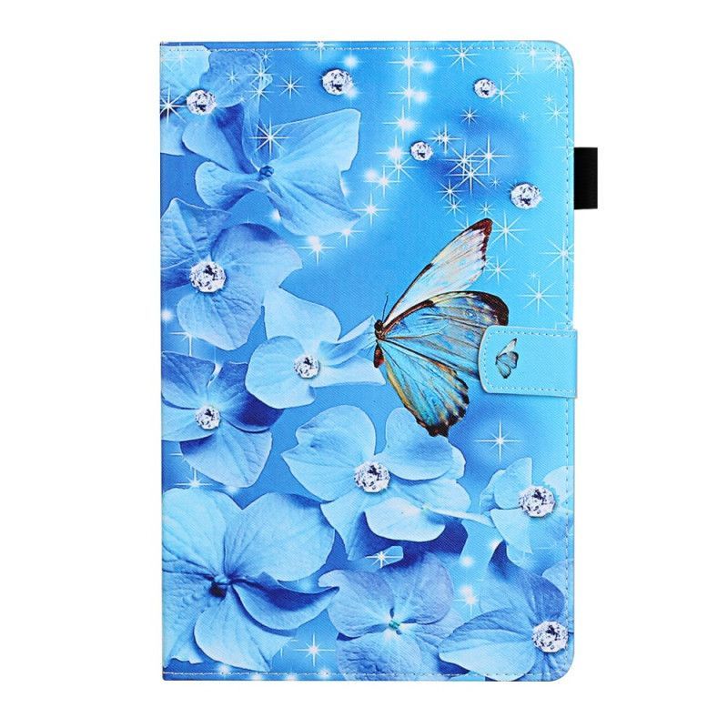 Peněženková Pouzdra Samsung Galaxy Tab A7 (2020) Diamantoví Motýli
