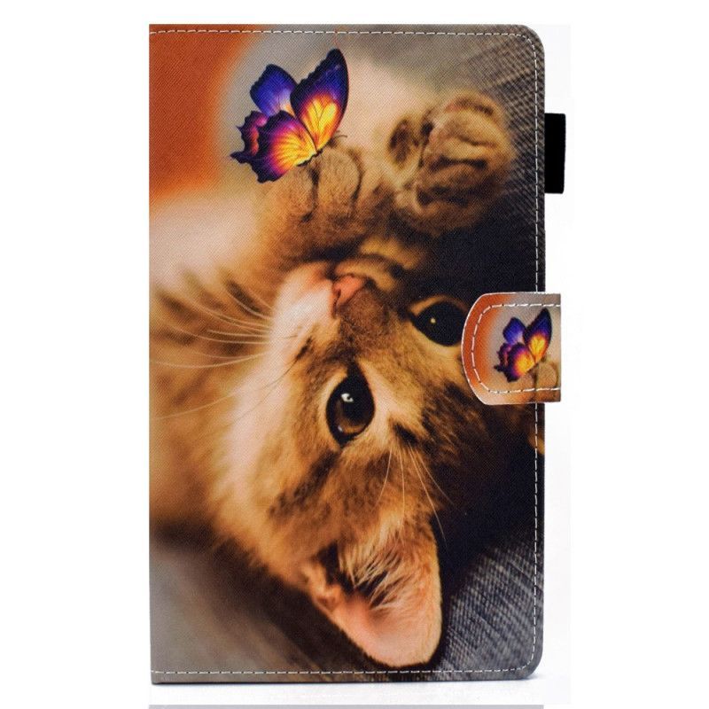 Peněženková Pouzdra Samsung Galaxy Tab A7 (2020) Moje Kotě A Motýl