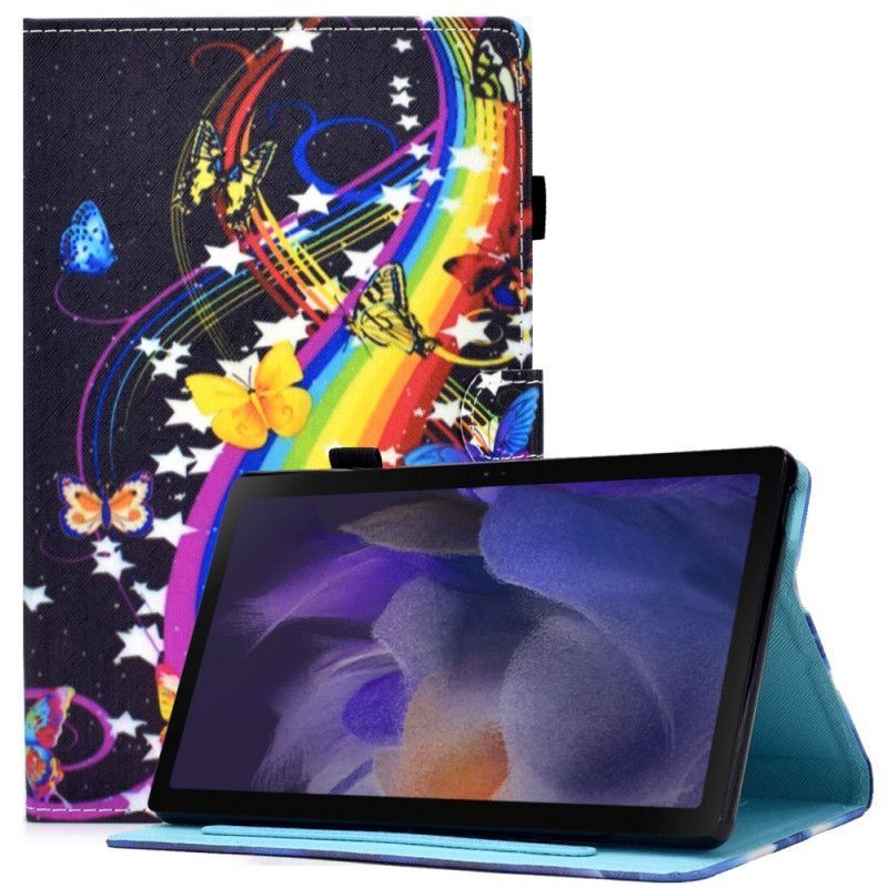 Peněženková Pouzdra Samsung Galaxy Tab A8 (2021) Duhoví Motýli