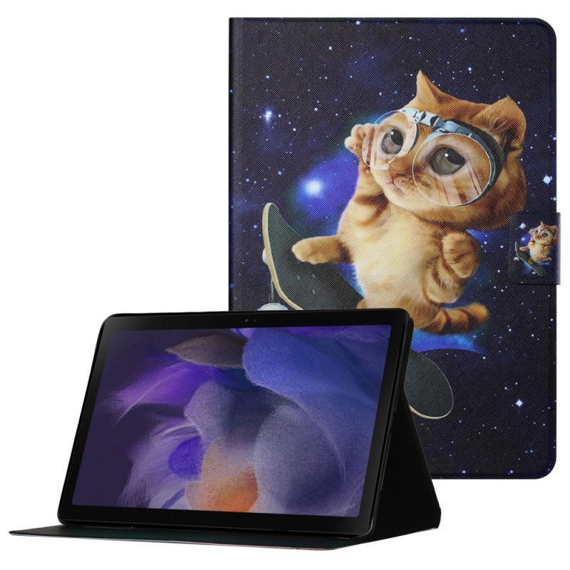 Peněženková Pouzdra Samsung Galaxy Tab A8 (2021) Skateboardová Kočka